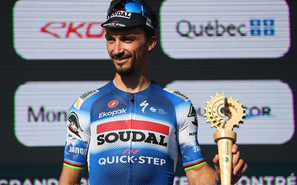 Sterke Alaphilippe op het podium in Montreal