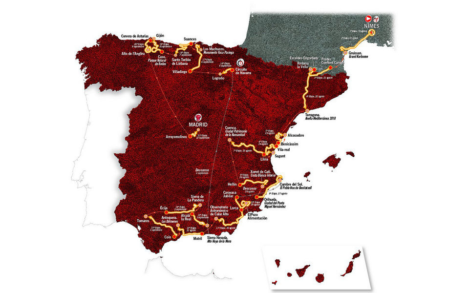 Vuelta a España parcours 2017 bekend